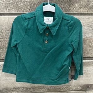 Little Sleepies green Long Sleeve Polo